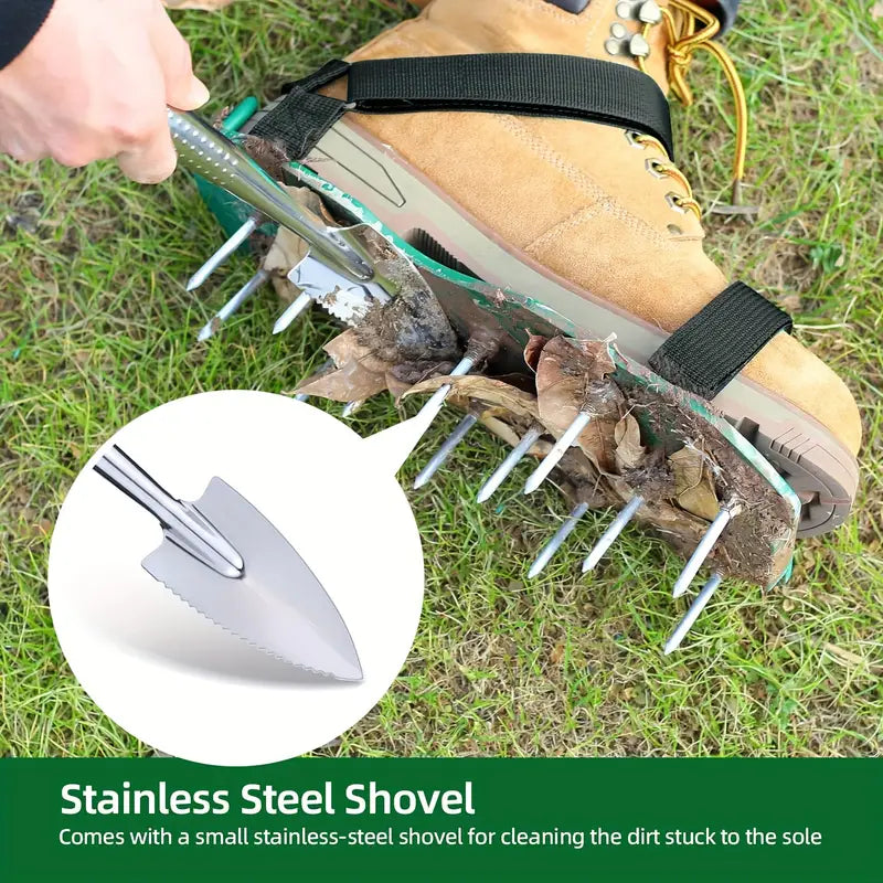 Heavy-Duty Lawn Aerator Shoes with Hook-and-Loop Straps