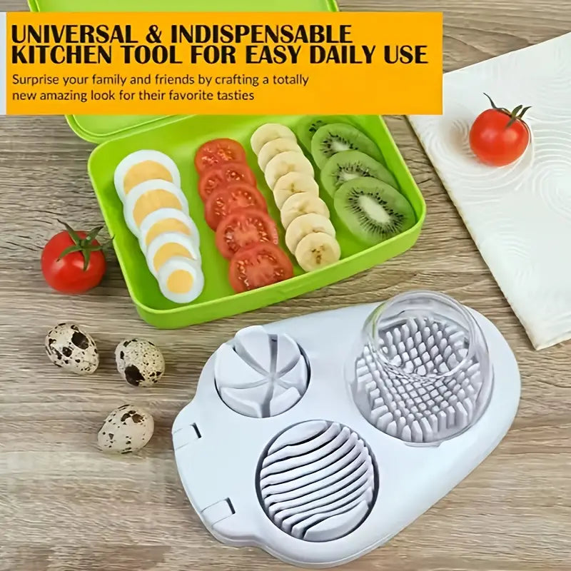 Easy-to-Use 3-in-1 Egg Slicer with Stainless Steel Blades