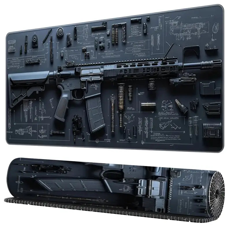 1pc Gun Design Art Large Mouse Pad