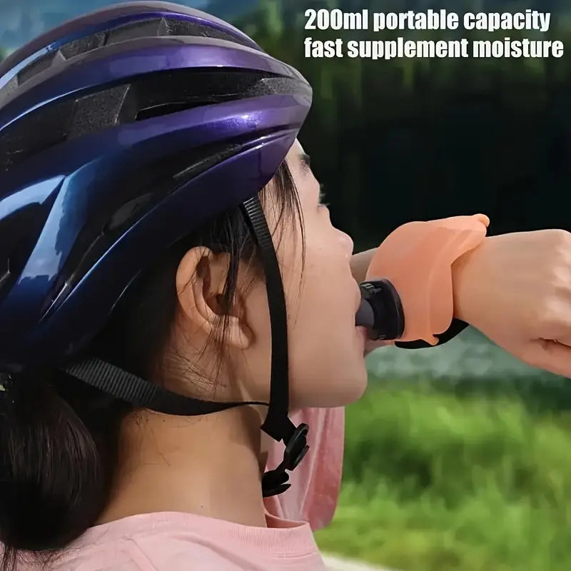 Silicone Wrist Water Bottle for Running, Fitness, and Cycling