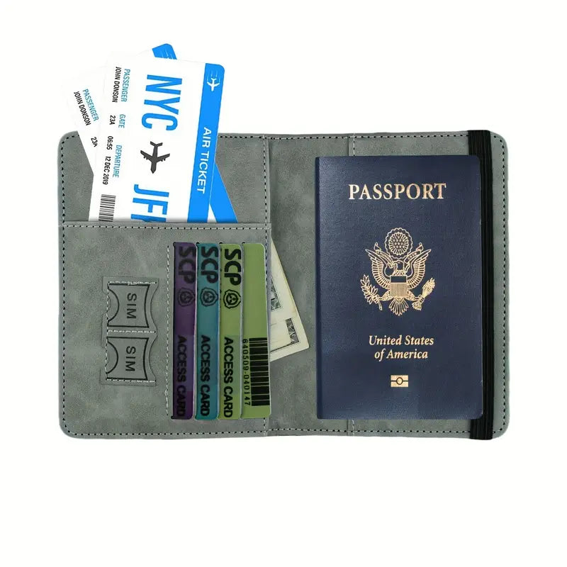 Fashion Synthetic Leather Passport Holder