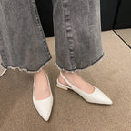 French-Style Low-Heel Closed-Toe Sandals