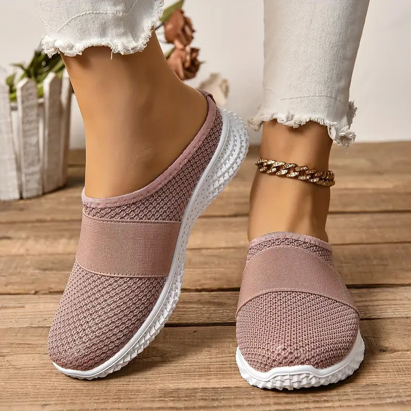 New Summer Women's Shoes Breathable Half Slipper Mesh Upper with Comfortable Sole