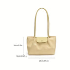 2025  Trendy Beige Nylon Tote Bag with Magnetic Closure Decorative Pompom