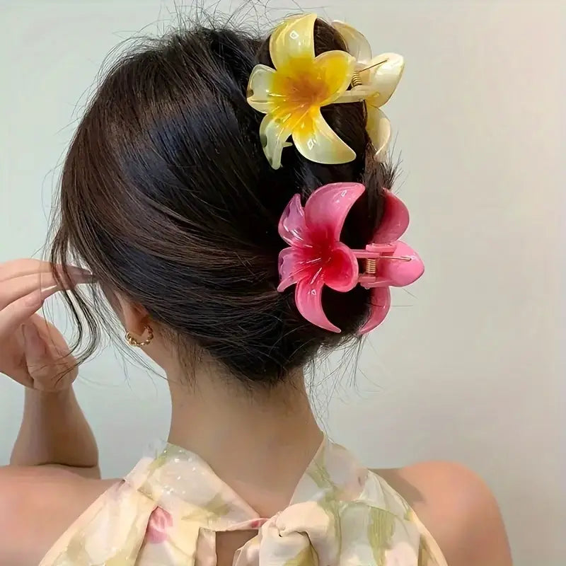 6pcs Large Tropical Flower Hair Claw Clips