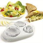 Easy-to-Use 3-in-1 Egg Slicer with Stainless Steel Blades