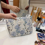 Floral Toiletry Bag for Travel - Lightweight, Portable Makeup Pouch with Zipper Closure