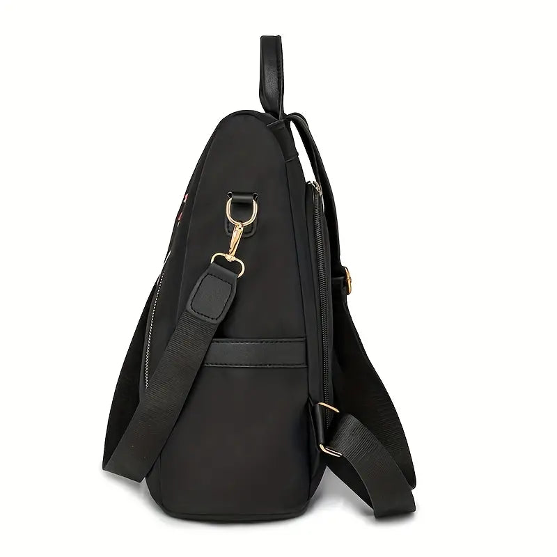 Women'S Anti-Theft Floral Embroidered Backpack