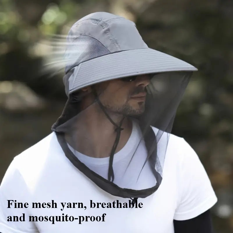 Men's and Women's outdoor mosquito net cap