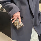 New Women's Black Floral Print Short Wallet Anti-Theft Card Holder