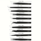 10pcs Premium Anti-Static 304 Stainless Steel Tweezers Set