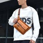 Men's Stylish PU Leather Crossbody Bag Versatile Shoulder Messenge