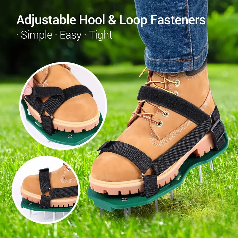 Heavy-Duty Lawn Aerator Shoes with Hook-and-Loop Straps