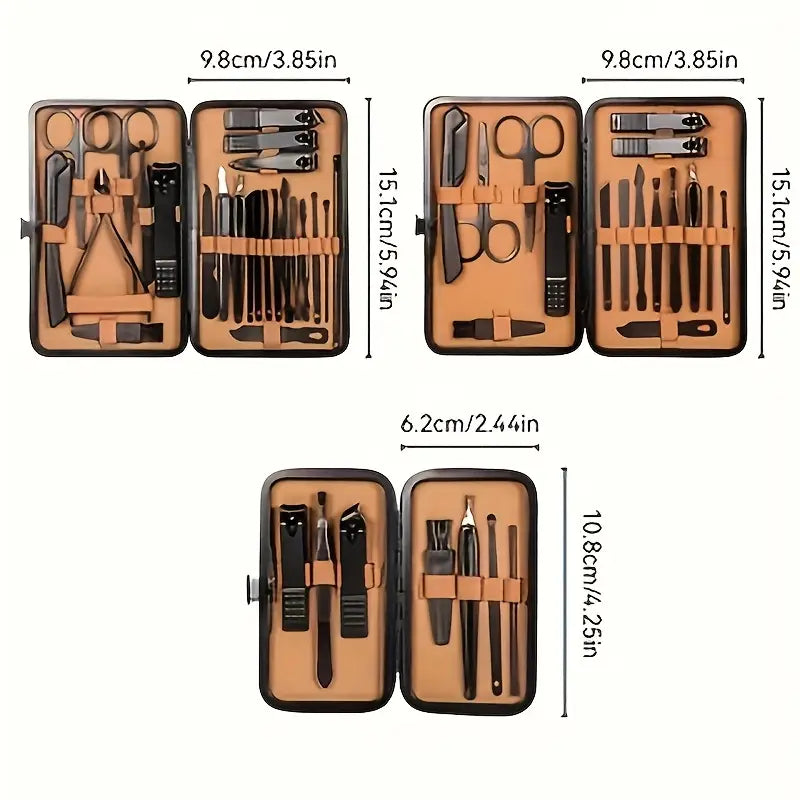 24pcs Classic Style Nail Scissors Set, Stainless Steel Manicure and Pedicure Kit