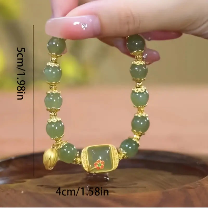 [Hot sale]Natural Hetian Jade Beaded Bracelet