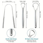 3pcs Stainless Steel Tongue Scrapers Set