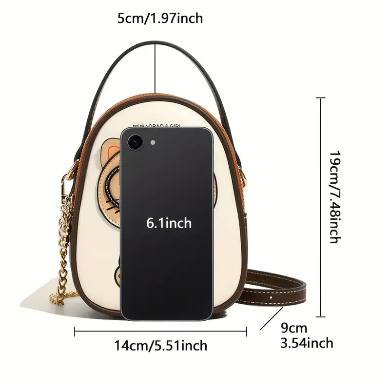 Women's Adjustable Crossbody Bag with Cute Cat Animal Print