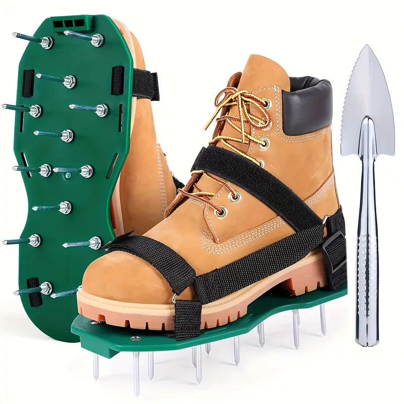 Heavy-Duty Lawn Aerator Shoes with Hook-and-Loop Straps
