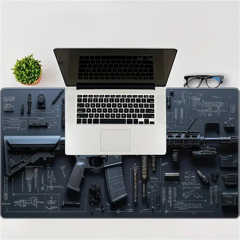 1pc Gun Design Art Large Mouse Pad