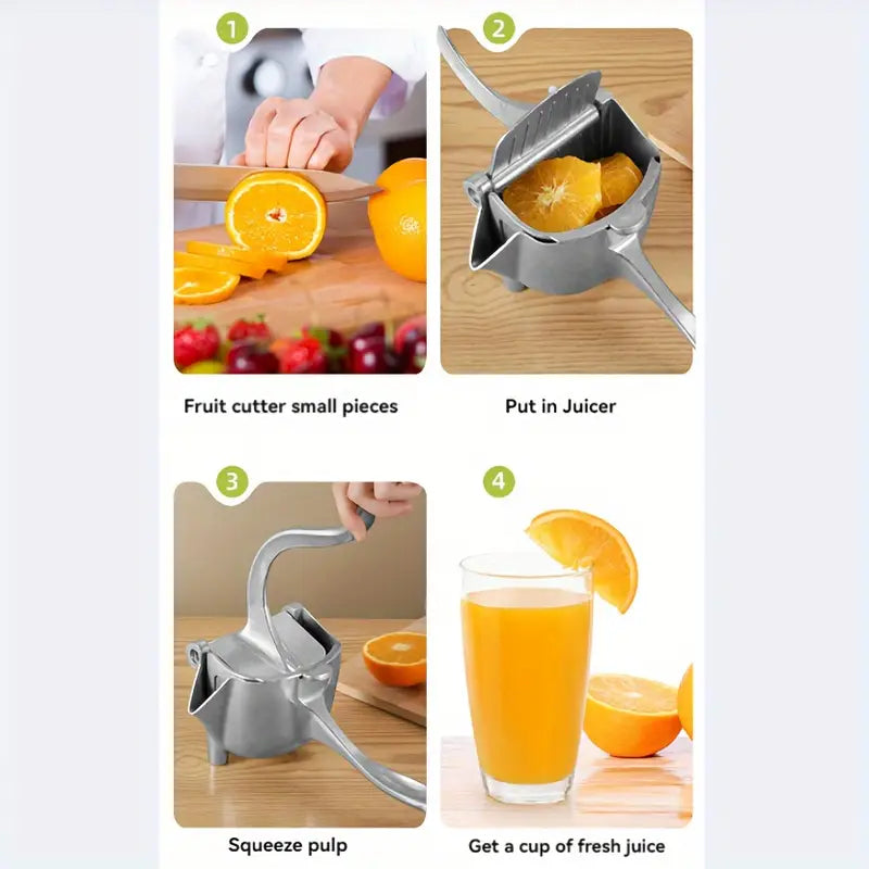 Premium Aluminum Manual Citrus Juicer - Perfect for Oranges, Lemons & Pomegranates