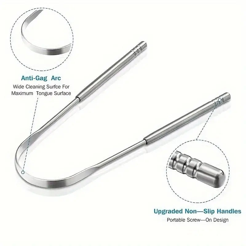 3pcs Stainless Steel Tongue Scrapers Set