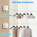 4.8M Retractable Clothesline Indoor/Outdoor Stainless Steel Non-Sagging Clothesline