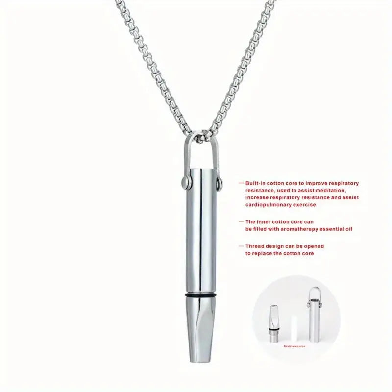 Titanium Steel Core Necklace - Built-In Core Meditation Tool for Anxiety & Calming Mind, Positive Thinking