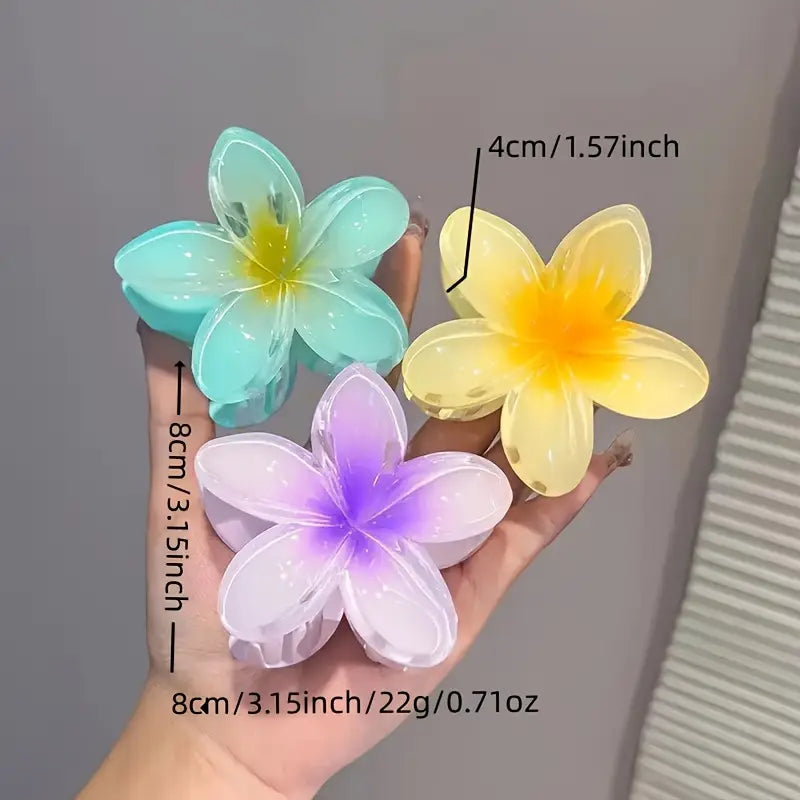 6pcs Large Tropical Flower Hair Claw Clips