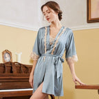 Blushy Silk 5 Piece Pajama Set