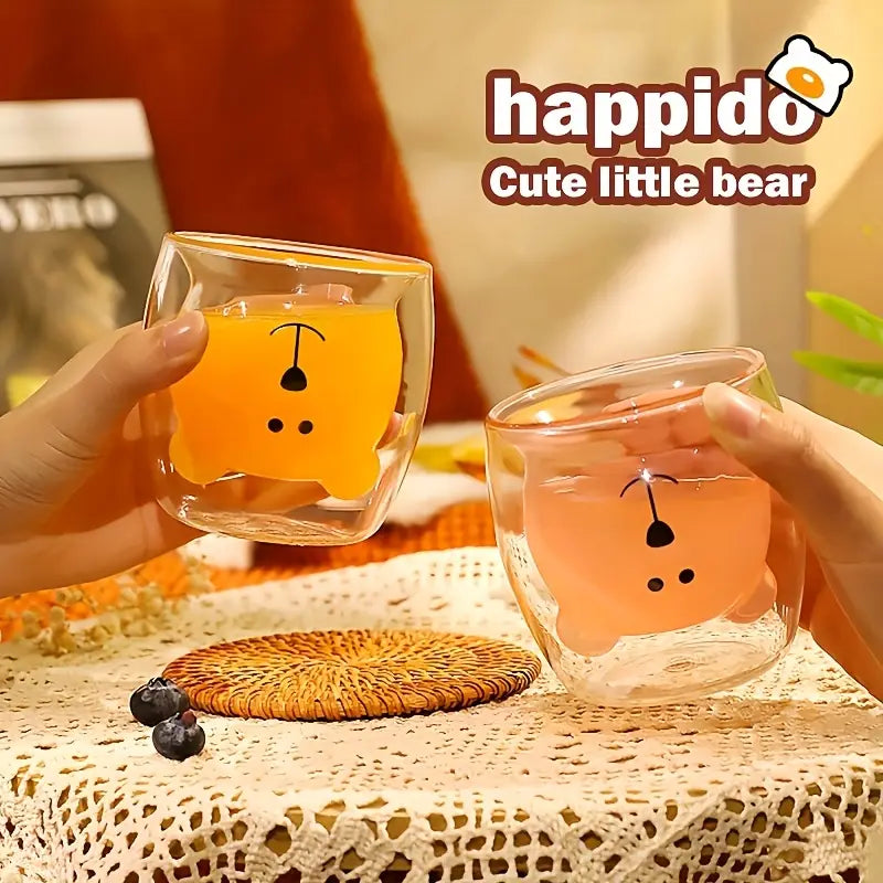 Cute Bear Double Layer High Borosilicate Glass Mug