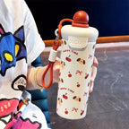 Portable Cartoon Vacuum Cup High-Capacity With Lifting Rope