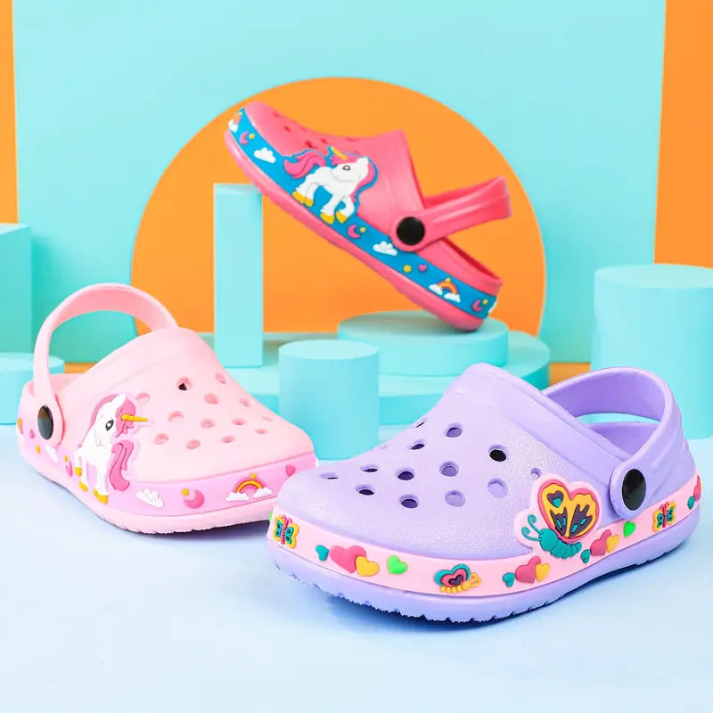 Youngsters' Dinosaur & Unicorn EVA Sandals with Ankle Strap