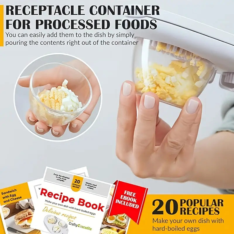 Easy-to-Use 3-in-1 Egg Slicer with Stainless Steel Blades