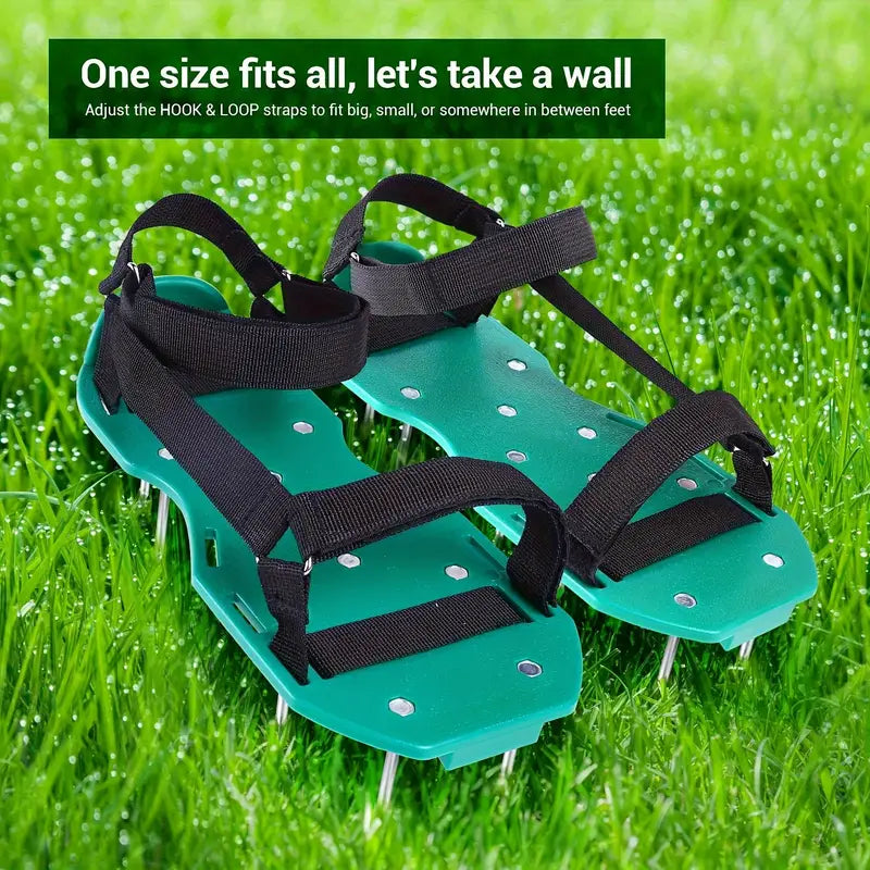 Heavy-Duty Lawn Aerator Shoes with Hook-and-Loop Straps