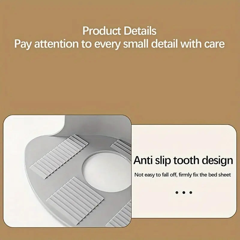 4pcs Gray Fitted Sheet Clips & Straps - Durable PP Plastic Corner Grips to Secure Mattress Fit