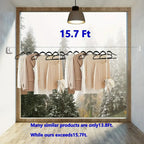 4.8M Retractable Clothesline Indoor/Outdoor Stainless Steel Non-Sagging Clothesline