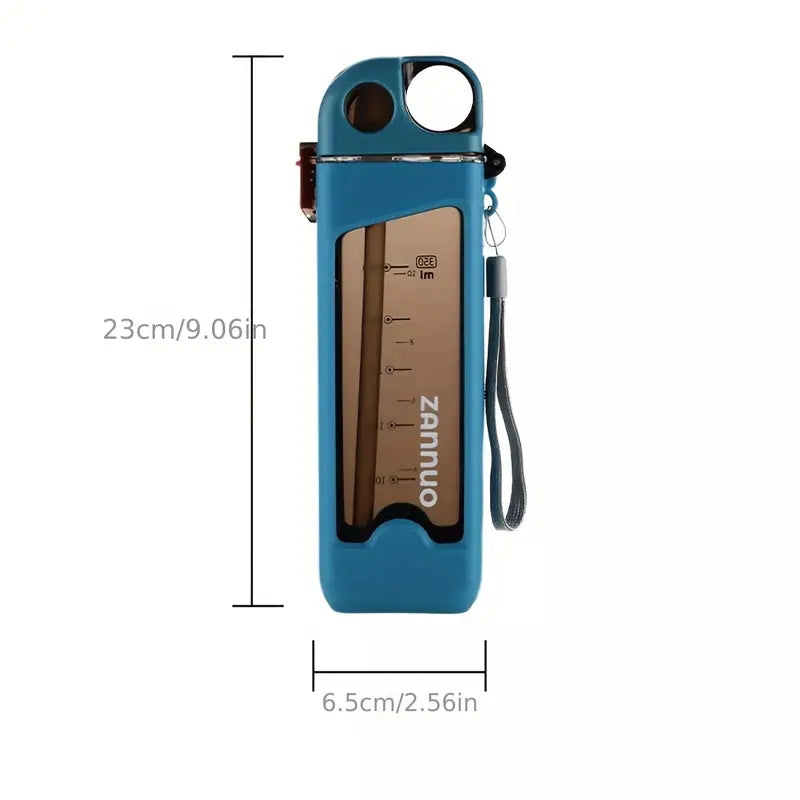 1pc 350ml/11.83oz Plastic Leakproof Square Water Cup