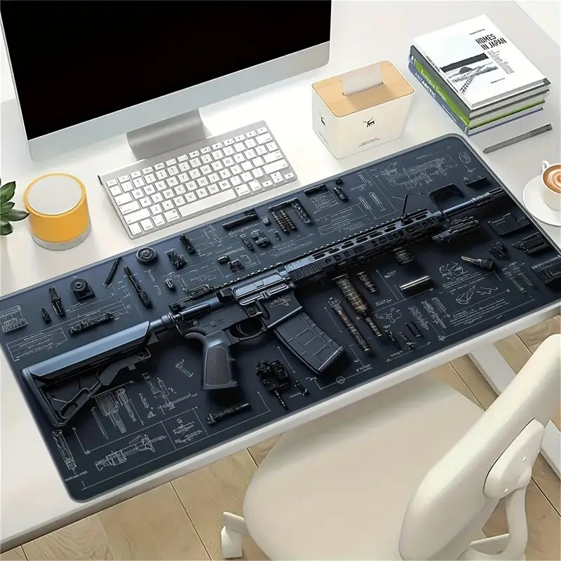 1pc Gun Design Art Large Mouse Pad