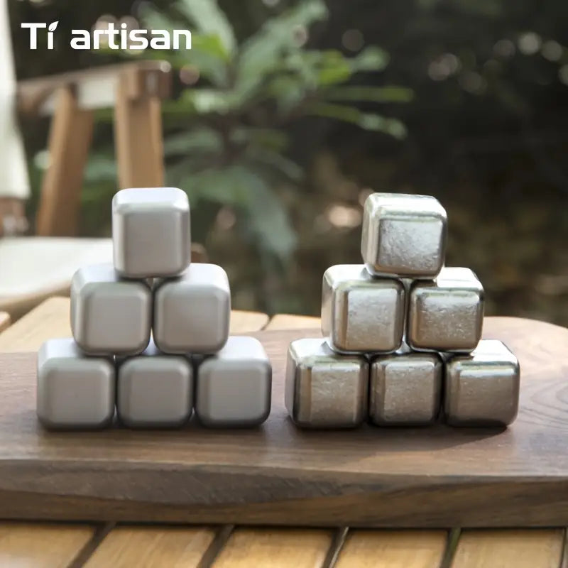Tiartisan 6pcs Pure Titanium Ice Flower Model Beer Ice Cubes
