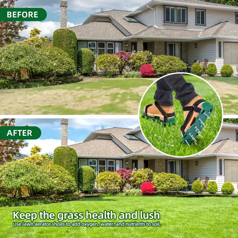 Heavy-Duty Lawn Aerator Shoes with Hook-and-Loop Straps