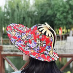 1 Pack Dual-Use Sunscreen Hat & Fan for Women - Foldable Protection Summer Travel Hat