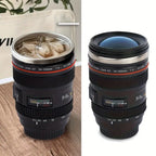 Camera Lens Coffee Mug | Stainless Steel & BPA-Free ABS Plastic