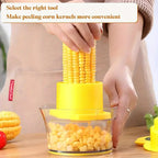 1pc Stainless Steel Corn Peeler & Stripper with Built-In Grater and Safety Handle