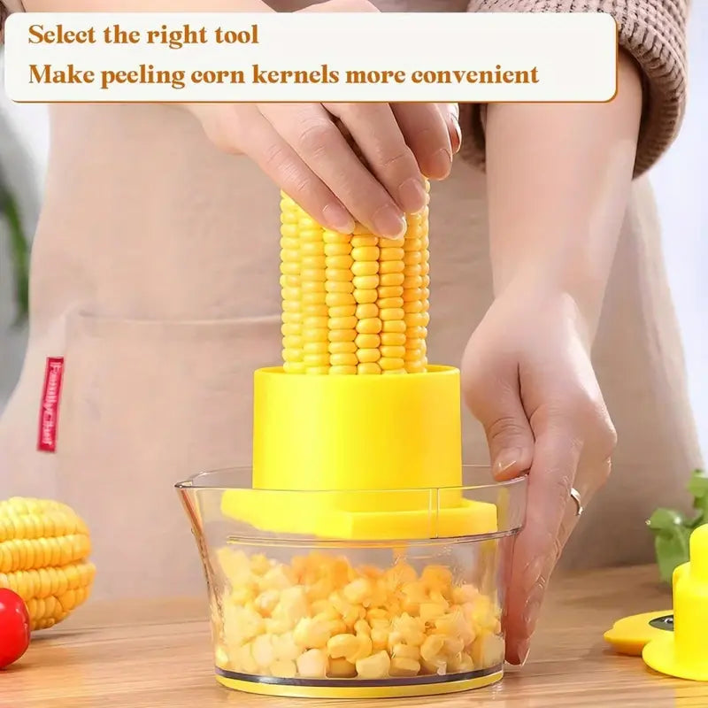 1pc Stainless Steel Corn Peeler & Stripper with Built-In Grater and Safety Handle