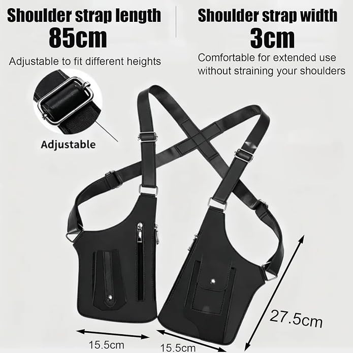 1pc of Anti-theft Crossbody Bag Provides You with Double Protection, Keeping Your Valuables Safe from Pickpockets. The Men's Anti-theft Wallet Features an Adjustable Shoulder Strap with a Buckle, Allowing You to Adjust It to Fit Your Height, Suitable