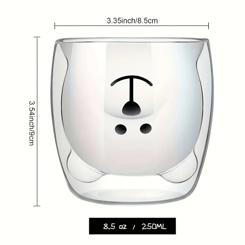 Cute Bear Double Layer High Borosilicate Glass Mug