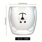 Cute Bear Double Layer High Borosilicate Glass Mug