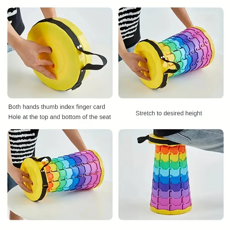 1pc- Enhanced portable multi-functional folding and retractable stool