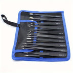 10pcs Premium Anti-Static 304 Stainless Steel Tweezers Set