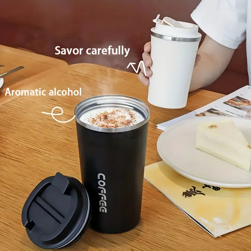 510ml Vacuum Insulated Coffee Cup with Lid - Double-Wall Thermal Tumbler